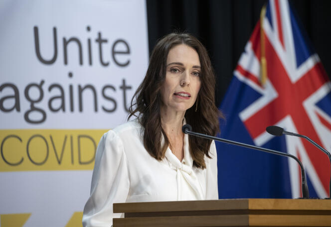 La première ministre néo-zélandaise, Jacinda Ardern, le 20 avril lors d’une conférence de presse à Wellington.