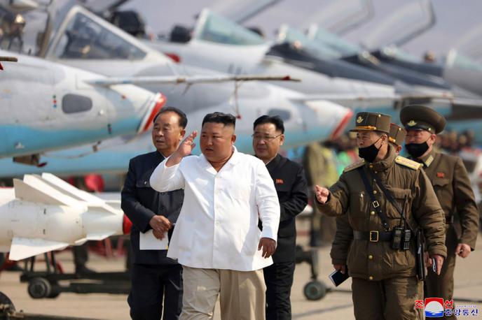 North Korean leader Kim Jong-un, in a photo distributed on April 12 by the propaganda agency KCNA.