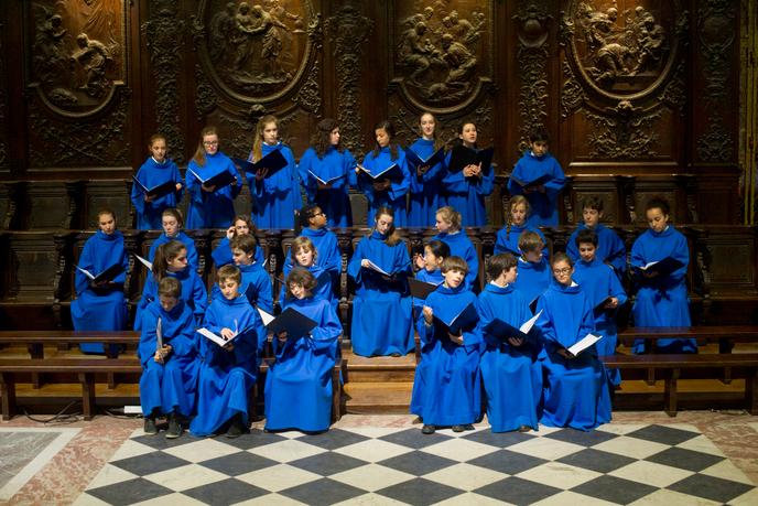 La Maîtrise de Notre-Dame de Paris, le 6 juin 2014, dans la cathédrale Notre-Dame de Paris.