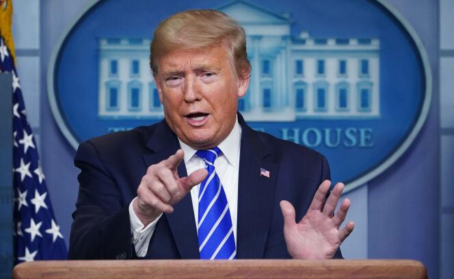 Donald Trump, lors d’une conférence de presse à la Maison Blanche, le 23 avril.