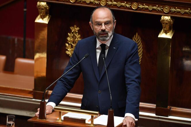 Le premier ministre, Edouard Philippe, présente le plan du gouvernement pour la sortie du confinement, à l’Assemblée nationale, le 28 avril.