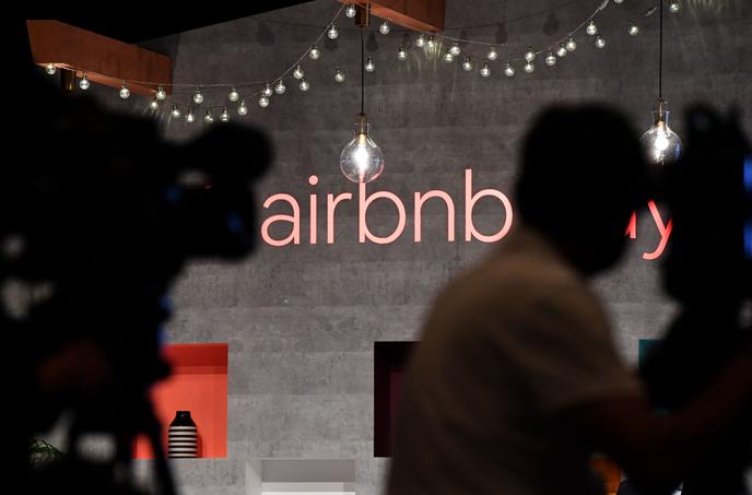 Conférence de presse de la société Airbnb, à Tokyo, le 13 juin 2018.