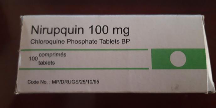 Une boîte de Nirupquin achetée au marché Keur Serigne Bi, le principal lieu de vente de faux médicaments de Dakar, en mai 2020.