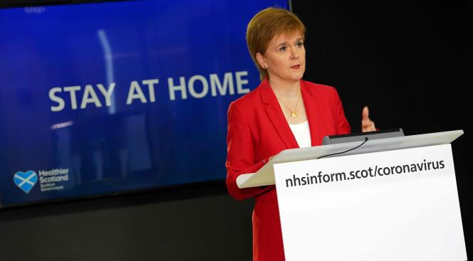La première ministre écossaise, Nicola Sturgeon, le 10 mai à Edimbourg.