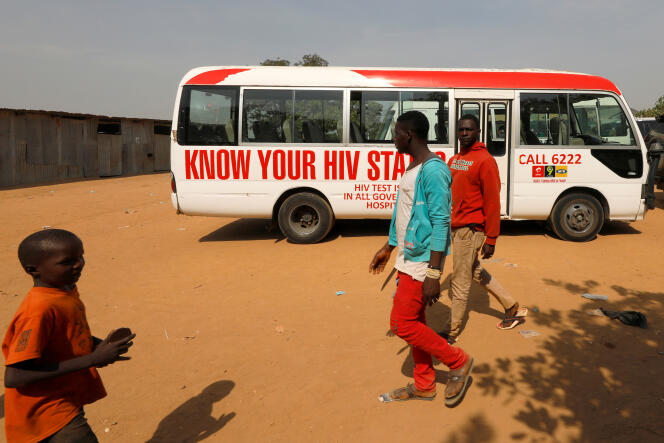 Lors d’une campagne de sensibilisation au sida, à Abuja, au Nigeria, en décembre 2018.