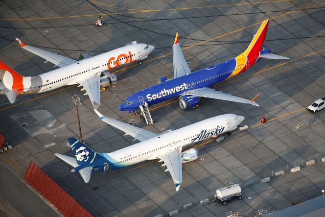 Les 737 MAX de Gol Airlines, Southwest Airlines et Alaska Airlines en septembre 2019 dans l’état de Washington.
