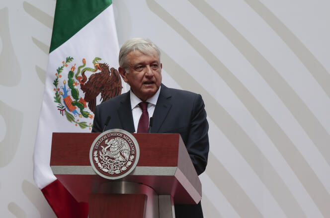 Le président mexicain Andres Manuel Lopez Obrador, au Palais national de Mexico, le 5 avril 2020.
