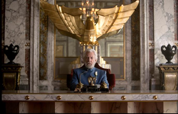 Donald Sutherland (Coriolanus Snow), dans « Hunger Games. La Révolte » (2014), de Francis Lawrence.