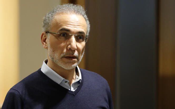 L’islamologue suisse Tariq Ramadan au Palais de justice de Paris, le 13 février.