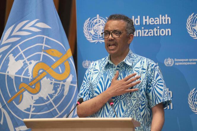 Tedros Adhanom Ghebreyesus, directeur général de l’Organisation mondiale de la santé, le 19 mai à Genève.