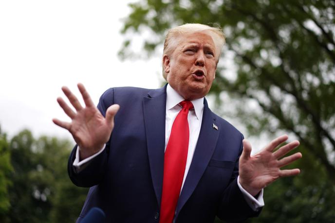 Donald Trump s’adresse à la presse, à la Maison Blanche, à Washington, le 21 mai.
