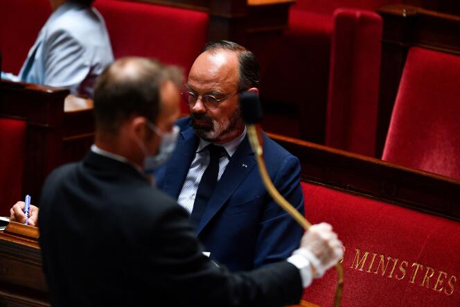 Edouard Philippe, lors d’une séance de questions au gouvernement, à l’Assemblée nationale, à Paris, le 26 mai.