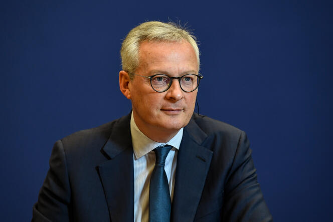 Le ministre de l’économie et des finances, Bruno Le Maire, lors d’une conférence de presse à Paris, le 19 mai.