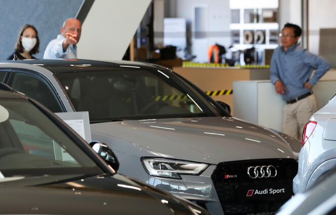 Dans une concession de la marque Audi à Bruxelles, le 28 mai 2020.
