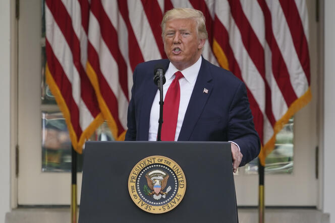 Le président Donald Trump répond aux questions des journalistes, à la Maison Blanche, le 26 mai.