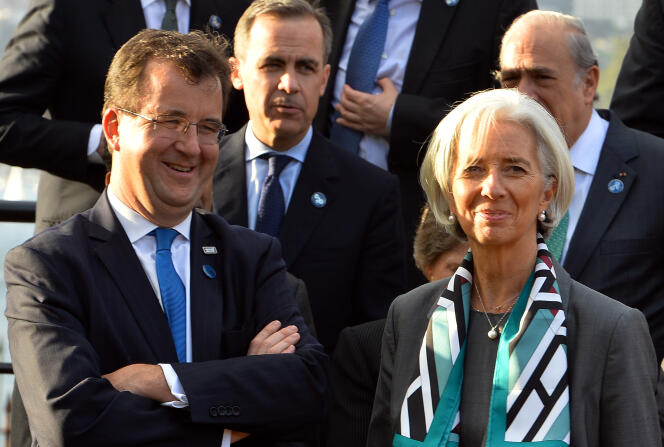 Bertrand Badré avec Christine Lagarde, lors d’une réunion du G20 à Sydney, en février 2014.
