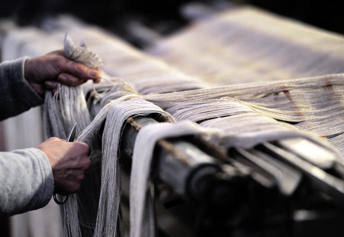 Travail du lin, dans le nord de la France.