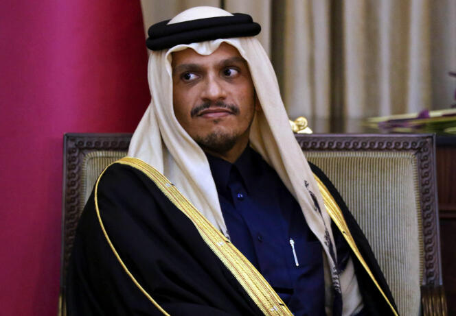 Mohamed Ben Abdel Rahman Al-Thani, ministre des affaires étrangères du Qatar, à Erbil, en Irak, le 15 janvier.