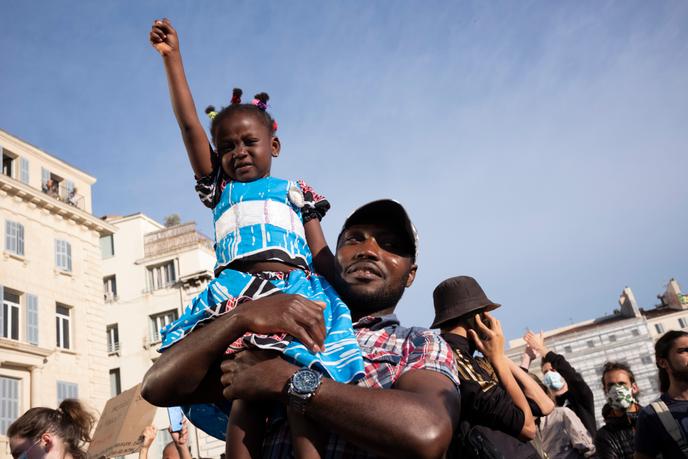 Manifestation contre les violences policières, à Marseille, samedi 6 juin.