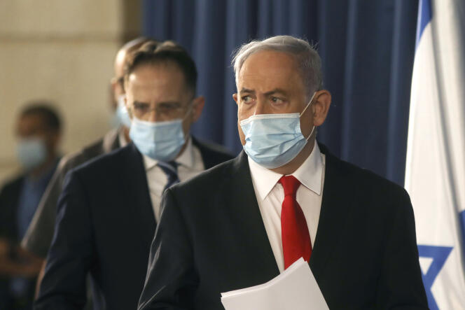Le premier ministre israélien, Benyamin Nétanyahou, arrive à la réunion hebdomadaire de son cabinet, à Jérusalem, le 7 juin.