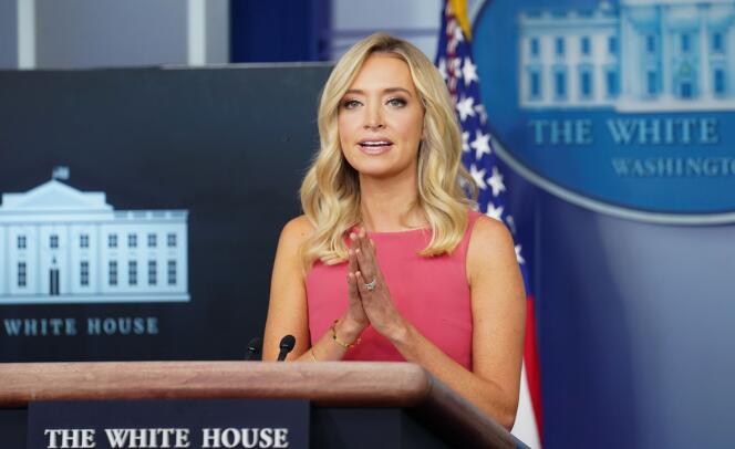 Kayleigh McEnany, then White House spokesperson, at a press conference in Washington, June 8, 2020.
