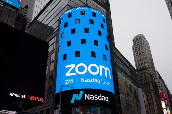 Advertisement for the Zoom app in New York on June 11, 2020.