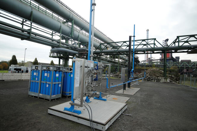 Air Liquide teste à Duisbourg (Rhénanie-du-Nord-Westphalie) un système d’alimentation basé sur l’hydrogène de hauts fourneaux d’une aciérie, en novembre 2019.