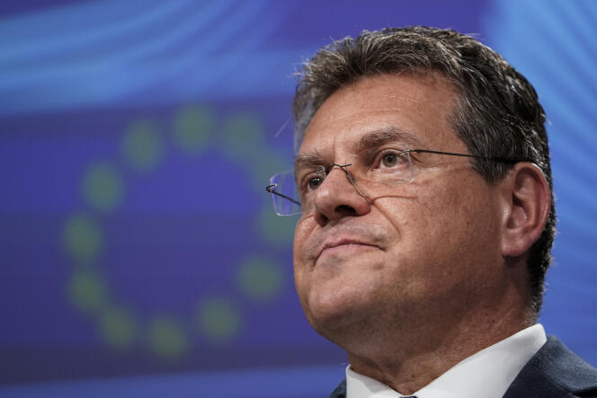 Le commissaire européen Maros Sefcovic, le 12 juin à Bruxelles.