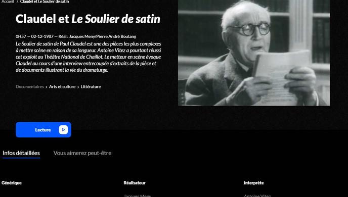 Capture d’écran prise sur le site de l’INA.