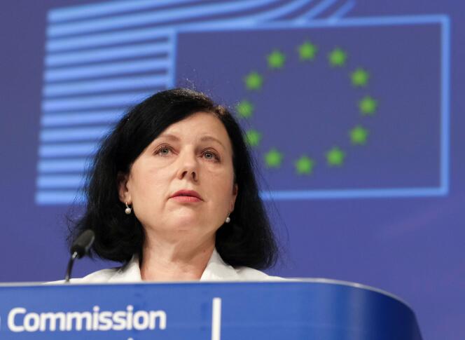 Vera Jourova, vice-présidente de la Commission européenne pour les valeurs et la transparence, à Bruxelles, le 24 juin 2020.