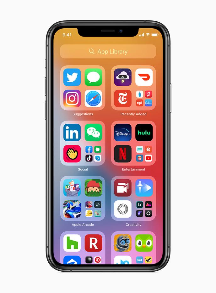 Le nouveau tiroir d'application iOS 14 qui apparaîtra dans les menus de l'iPhone fin 2020.