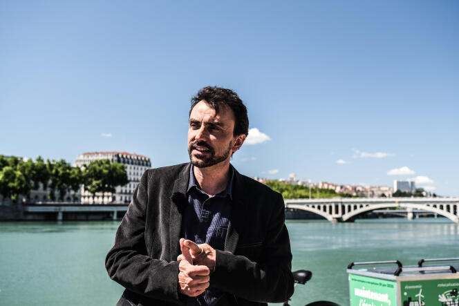Grégory Doucet, candidat EELV aux municipales, à Lyon, le 22 juin.