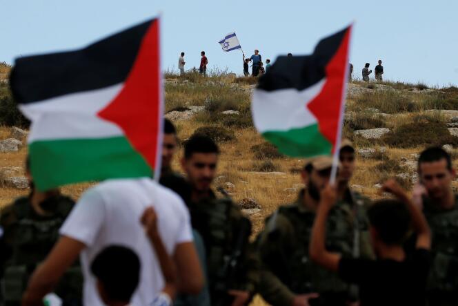 Manifestation contre le projet d’annexion de la Cisjordanie, le 19 juin à Susya, près d’Hébron.