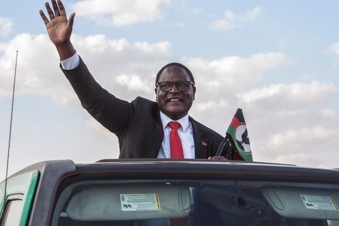Le leader de l’opposition malawite Lazarus Chakwera en campagne dans la capitale Lilongwe, le 23 juin 2020.