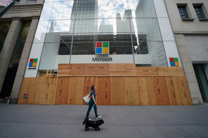 Une boutique Microsoft dans le quartier de Manhattan à New York, vendredi 26 juin.