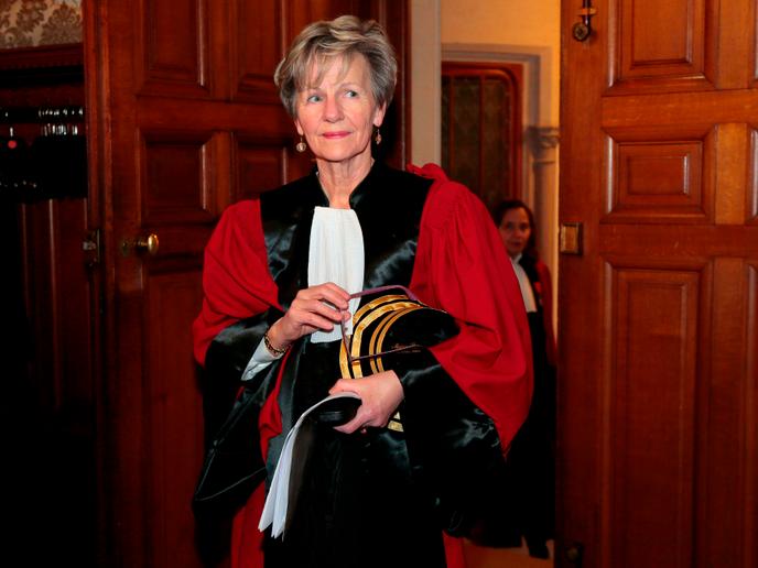 L’ancienne procureure du Parquet national financier (PNF), Eliane Houlette, au Palais de justice de Paris, en mars 2014.