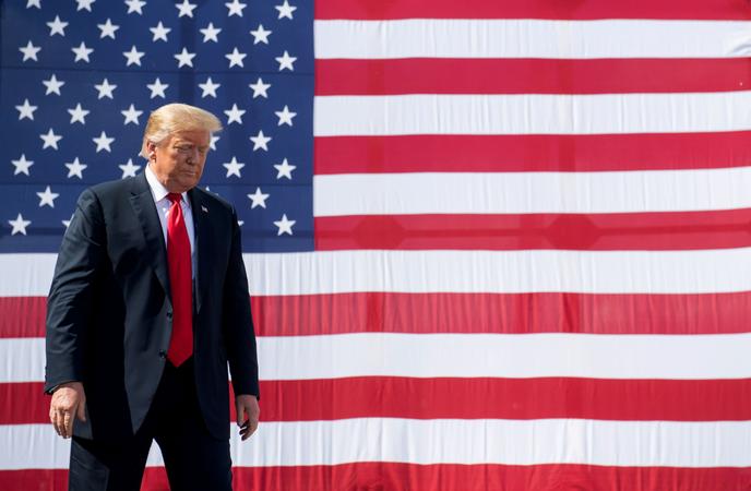 Le président des Etats-Unis, Donald Trump, à Marinette, dans le Wisconsin, le 25 juin.
