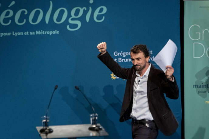 Gregory Doucet, candidat EELV aux élections municipales pour la ville de Lyon, après sa victoire le 28 juin.