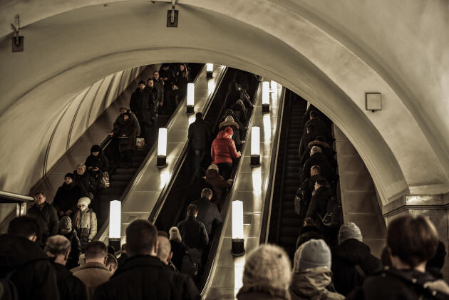 Dans le métro moscovite, en février.