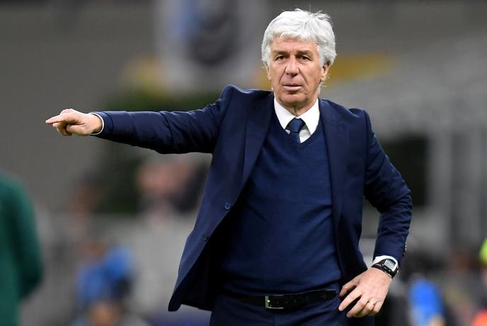 Gian Piero Gasperini, pendant le huitième de finale de Ligue des champions contre Valence, le 19 février, à Milan (Italie).