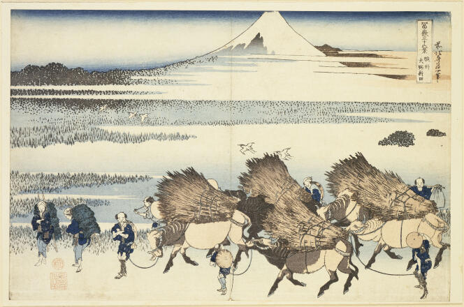 Les rizières d’Ono, de la série des « Trente-Six Vues du mont Fuji », de Katsushika Hokusai.