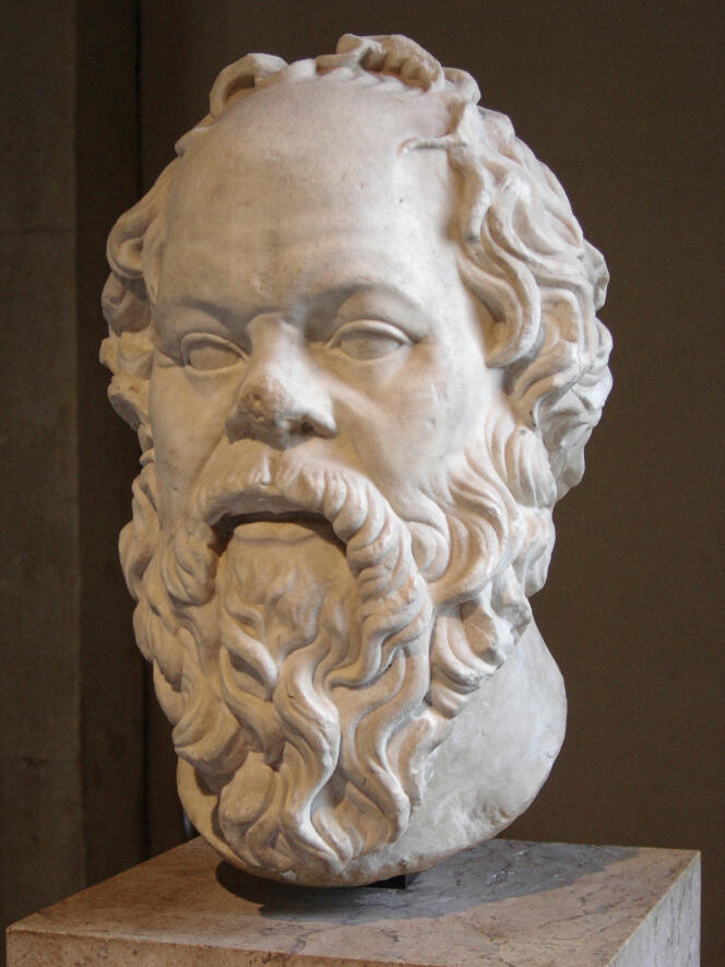 Un buste de Socrate. Marbre, œuvre romaine du Ier siècle.
