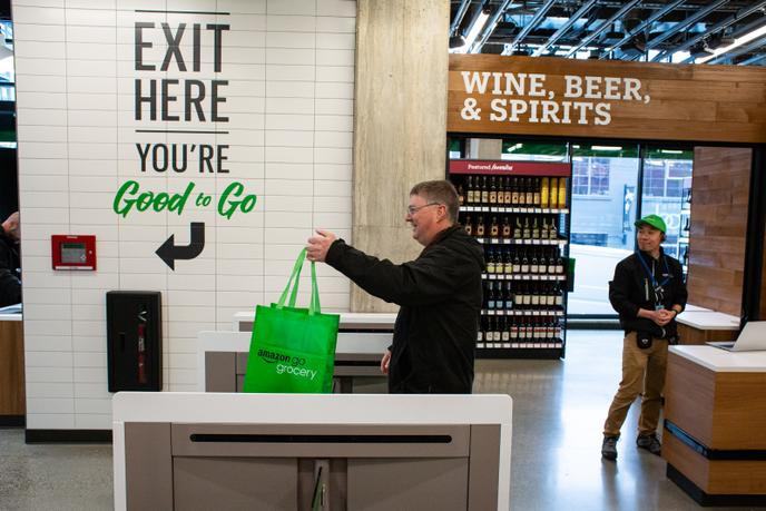 Dans l’Amazon Go Grocery de Seatlle (Washington), le 26 février.