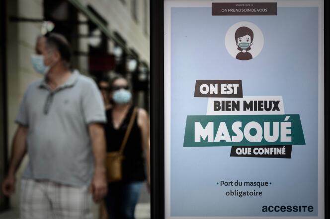 A Bordeaux, le 18 juillet, deux jours avant l’entrée en vigueur de l’obligation du port du masque dans les espaces clos.