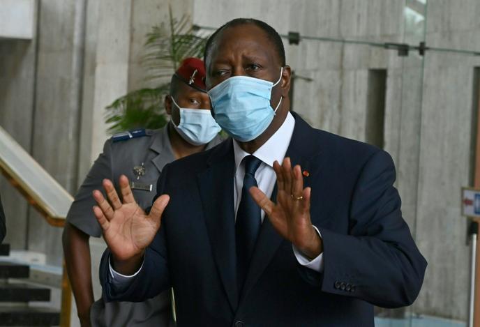 Le président ivoirien Alassane Ouattara à Abidjan, le 13 juillet 2020.