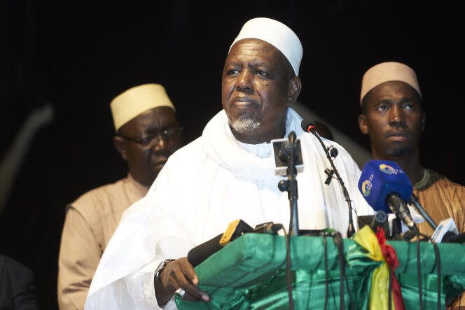L’imam rigoriste Mahmoud Dicko lors du lancement de son mouvement,  la Coordination des mouvements, associations et sympathisants de l’imam Mahmoud Dicko (CMAS), le 7 septembre 2019 à Bamako.