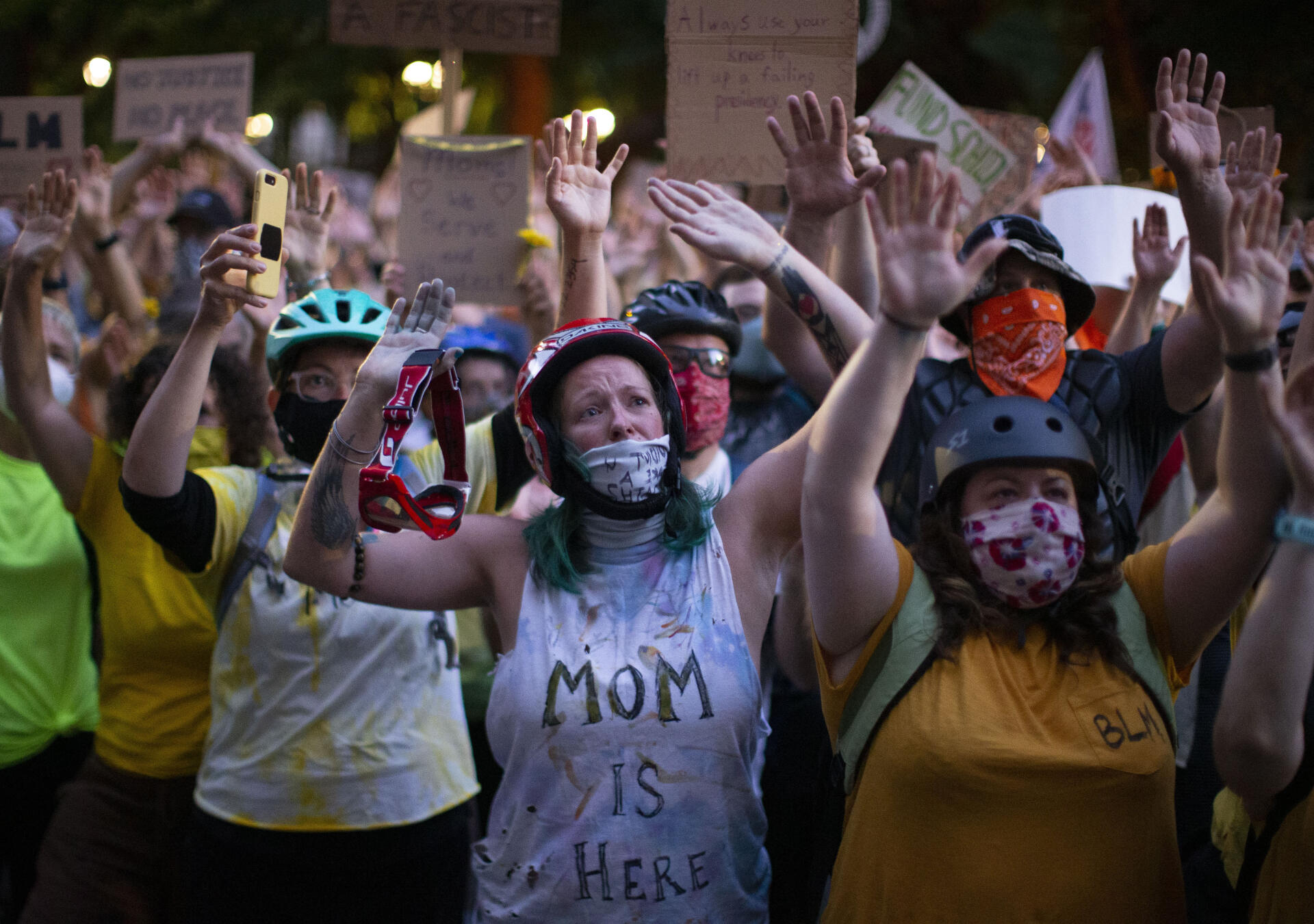 Des manifestantes, à Portland, dans l’Oregon, le 20 juillet.