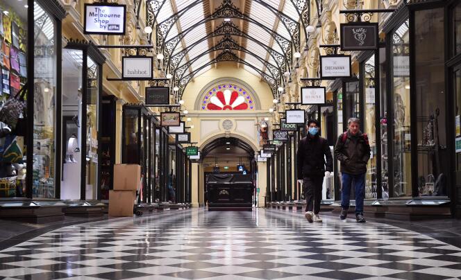 La galerie marchande Royal Arcade, dans le centre de Melbourne, vendredi 10 juillet.