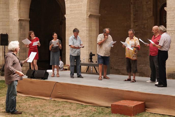 Représentation de « Touristophane » dans le Palais des papes, à Avignon le 23 juillet 2020.