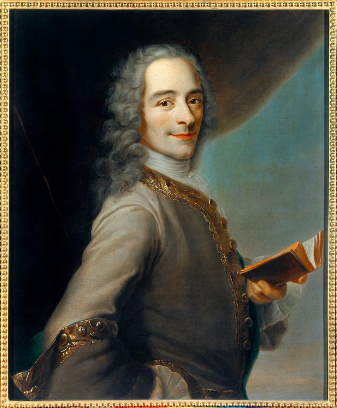 Portrait de Francois Marie Arouet dit Voltaire (1694-1778), en 1736, signé Quentin De La Tour.